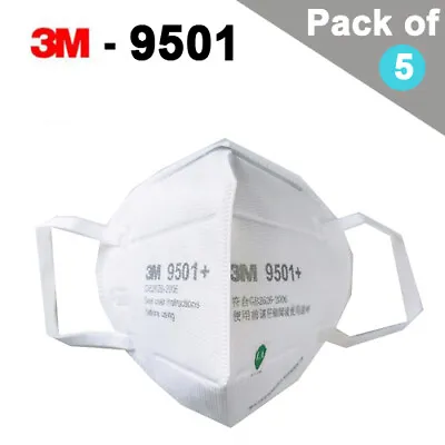 5PCS 3M 9501 Masks FFP2 Face Cover Virus Protection 4ply Mask • £19.99