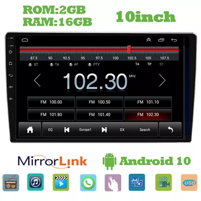 10inch Android 10 2G+16GB GPS Navigation Car Stereo MP5 Player WIFI Bluetooth HD • $52.24