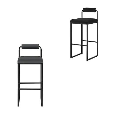 2/4/6x Counter Height Bar Stools With Backrest Breakfast Cafe Kitchen Barstools • £236.99