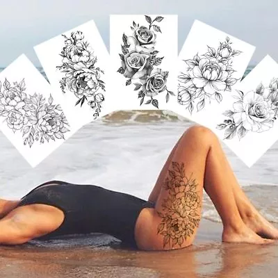 £2.69 • Buy Flower Temporary Tattoos Women Body Art Painting Arm Legs Tattoos Sticker Girls