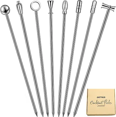 Cocktail Picks 8 New Styles Stainless Steel Reusable Olive Stuffers Martini Pick • $18.99