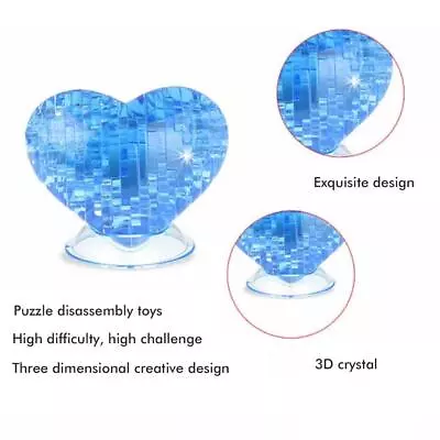 3D Crystal Puzzle Heart Crystal Puzzle Jigsaw Model Building Block Assembling • £9.59