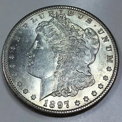 1897-S Morgan Silver Dollar Beautiful AU/BU Coin Rare Date • $59.88