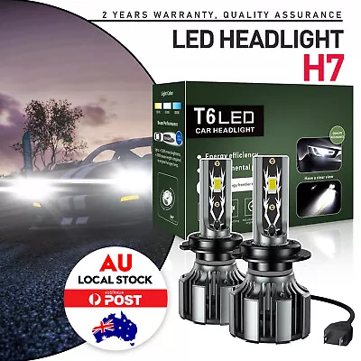 Pair Car H7 LED Headlight 180W 30000LM Globes Bulbs Kit 6000K White Beam Lamps • $31.19