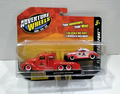 Maisto Adventure Wheels Elite Transport Missile Tow Flatbed/1937 Ford Coupe • $10