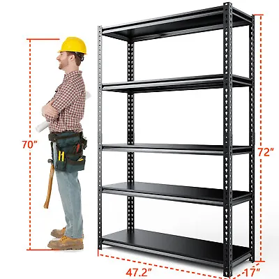 Adjustable Shelving 5-Tier Heavy Duty Metal Storage Bookshelf Support 3000 Lbs • $147.98