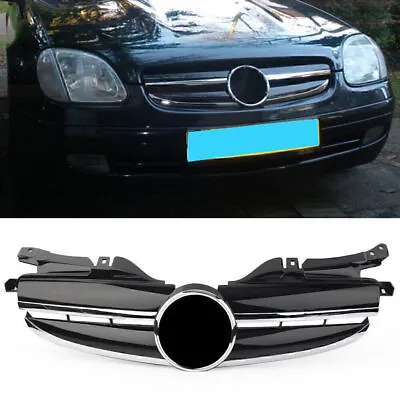 Front Upper Grill Chrome Black For Mercedes Benz R170 W170 AMG SLK Class 1998-04 • $116.58