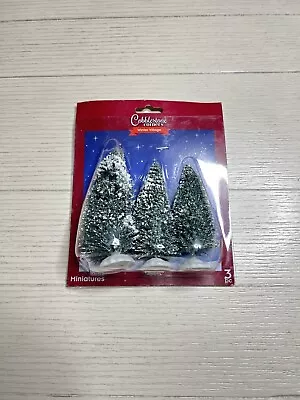 Cobblestone Corners Winter Village Miniatures Brush Christmas Trees • $4.90