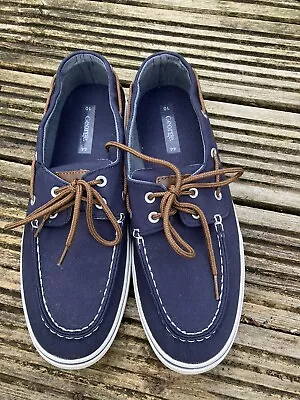 George Navy Canvas Boat Deck Shoes UK Size 10 • £4.99