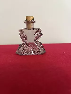 Vintage Czech Purple Amethyst Perfume Bottle Cut Glass Small • $11.99