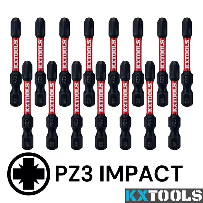 PZ3 Impact Driver Bits 50mm POZI Magnetic Screwdriver Professional KXTools Pro • £6.99