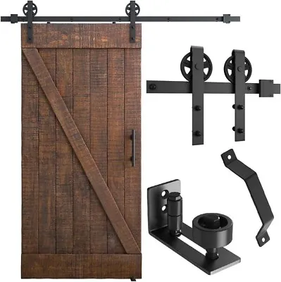 Barn Door Hardware 6.6 Ft Sliding Round Type 5 Tracks Set With Handle & Roller • $56.99