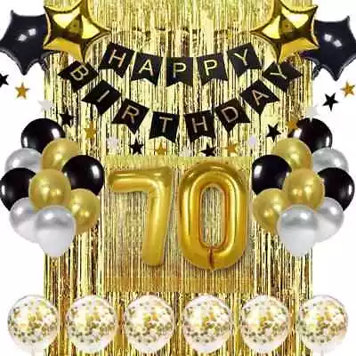 Gold 70th Birthday Decorations 70th Party Decorations 70th Balloons • £13.99