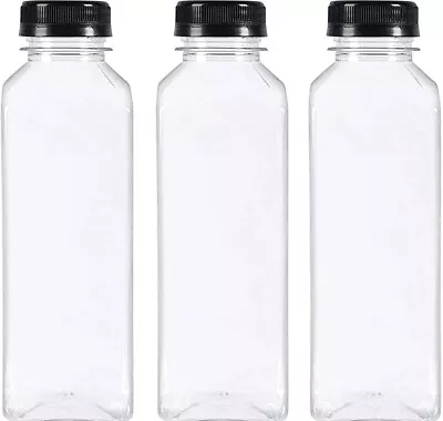 Square Clear Plastic Juice Bottles Refillable Empty 1 Litre  Bottles - Box Of 10 • $30