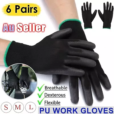 PU Coated Work Gloves Safety Multi Purpose Hand Gloves Mechanic Hand Protections • $19.99
