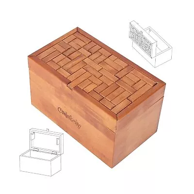 Big 32 Steps Wooden Secret Puzzle Box Toys Beech Wood Money Holder Handmade S... • $51.64