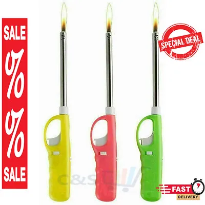 Gas Cooker BBQ Camping Lighter Refillable Candle Flame Lock Barbeque Assorted • £2.99