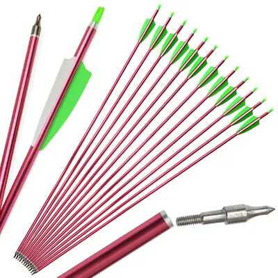 $41.79 • Buy 30  Archery Aluminum Arrows SP500 3  Rubber Feathers Bow Hunting Practice