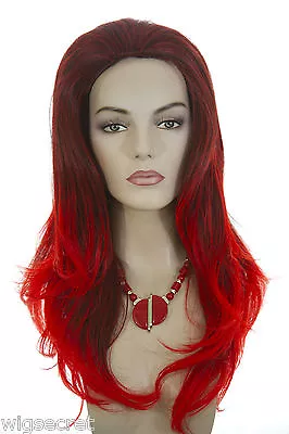 Ash Black Tipped With Irish Red Brunette Long Straight Fun Color Costume Wigs • $53.27