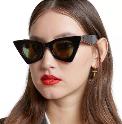 Karen Walker  Astral Arrow B Sunglasses | Black CatEye Bio-Acetate Eco Friend • $90.66