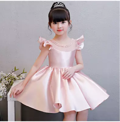 Kids Girls Party Dresses For Flower Sequins Ball Gowns Pink Baby Pageant Dress • $76.20
