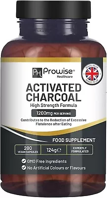 New Activated Charcoal Capsules - 200 High Strength Vegan Capsule • $43.49