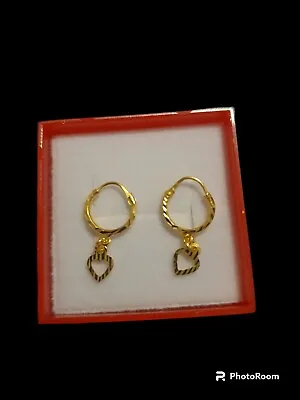 New Beautiful  22ct Gold  Bali Hoop Earrings Indian Gold  • £195.99