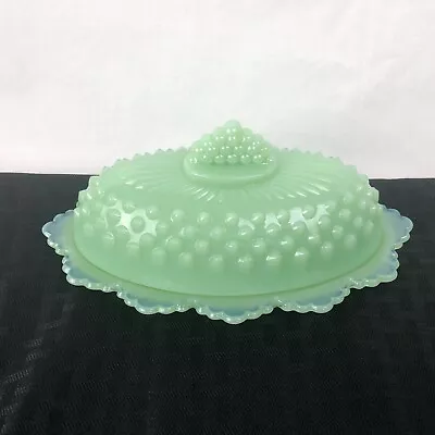 Mosser Glass Jade Green Butter Dish Hobnail Fenton Mould Jadeite Jadite Gigi • $36.50