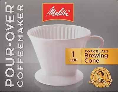 Melitta Porcelain #2 Cone Brewer White • $30.83