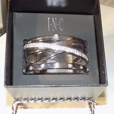 I.N.C Weighted Bangle Rhinestone Bracelet Silver Tone • $6.37