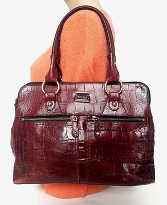£31.02 • Buy Modalu London Pippa Oxblood Croc Leather Satchel Handbag