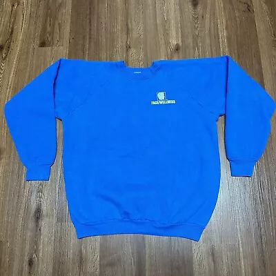 VIntage Fruit Of The Loom Sweatshirt XL Blue Crewneck 90s Sweater FACE/Wellness • $28