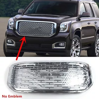 $178.99 • Buy Chrome Fit For 2015-20 GMC Yukon Yukon XL Front Bumper Grille Grill Denali Style