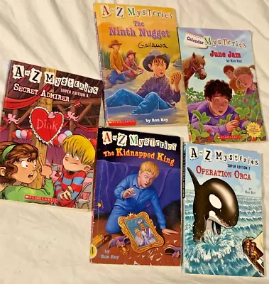 A To Z Mysteries By Ron Roy Lot Of 5 Paperback Books Package Set • $8.89