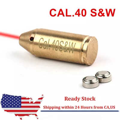 .40 S&W Laser Boresighter Brass 40 Cal In-Chamber Red Dot Bore Sight W/ Battery • $12.46