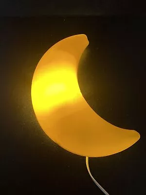 Ikea Yellow Crescent Moon Wall Lamp Kids Night Light Nursery -  Fully Working • £11.99