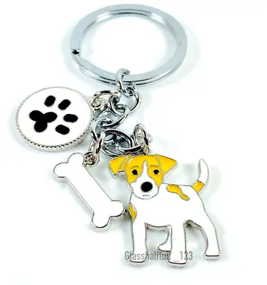 Jack Russell Keyring Cute Jack Russell Dog Charm Keychain Puppy Keyring Gift • £3.99