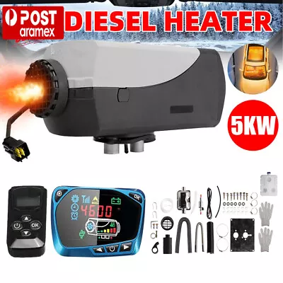 12V 5KW Diesel Air Heater Tank Remote Control Thermostat Caravan Motorhome RV AU • $103