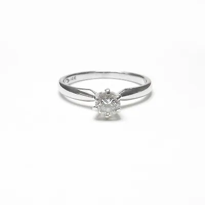 $117.50 • Buy ZALES Estate 14K White Gold 0.29 Ct Round Brilliant Cut Diamond Solitaire Ring