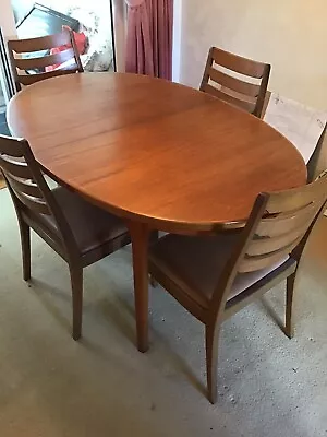 Vintage Mid Century Oval Extending Dining Table And Chairs By McIntosh. • £275