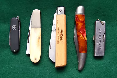 5 Vintage Pocket Knives Lot: Bear & Son Hammer Brand USA Victorinox Inox Mam • $15.05