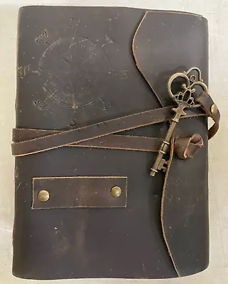 Compass Vintage Leather Journal - Antique Handmade Leather Bound- 5x7- NEW • $15