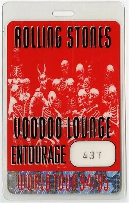 Rolling Stones 1994 Voodoo Lounge Tour Entourage Foil Laminated Backstage Pass • $50.60