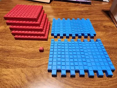 Math U See MUS Starter Red/Blue Block Set - 35 Piece Set To Count Hundreds/Tens • $25