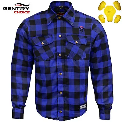 RIDERACT® Men Motorcycle Flannel Shirt Aramid Reinforced Motorbike Safety Jacket • $134.99