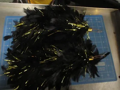 Lot Of 2 Marching Band Hat 10  Black & Gold Plume(s) Feathers VERY NICE • $5.50