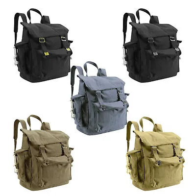 Canvas Bag Vintage Army Military Style Rucksack Work Tool Pocket Sack Backpack • £21.84