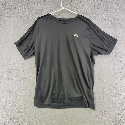 Adidas Shirt Mens L Large Gray Clima Lite Short Sleeve Athleisure T Shirt • $13.27