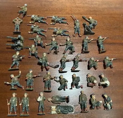 Vtg (early 50’s) Timpo (england) Metal Wwii Gi’s - 38 Figures’ Lot – Orig. Owner • £661.12