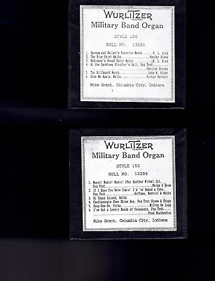 Wurlitzer Style 150 Band Organ Music Rolls Set Of 2 Rolls • $150